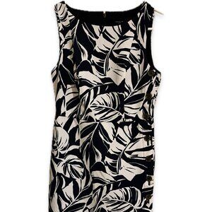 Ann Taylor Navy and White Sleeveless Dress Size 0 Petite